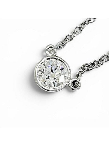 Tiffany & Co. TIFFANY&Co. Tiffany & Co. By the Yard PT950 1P Diamond Necklace, Approx. 5.0mm Diameter, 0.18ct, Platinum, Weight 2.42g, Women's (view 1)
