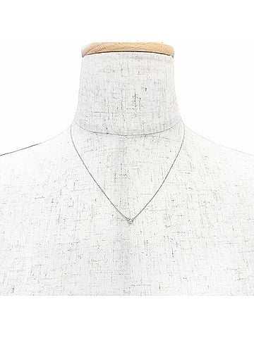 Tiffany & Co. TIFFANY&Co. Tiffany & Co. By the Yard PT950 1P Diamond Necklace, Approx. 5.0mm Diameter, 0.18ct, Platinum, Weight 2.42g, Women's (view 2)