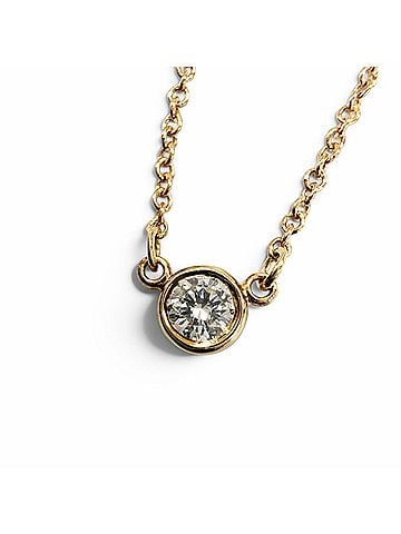 Tiffany & Co. TIFFANY&Co. Tiffany & Co. Elsa Peretti By the Yard 1P Diamond Necklace 750 (YG) Approx. 0.05ct Yellow Gold Weight 1.77g Women's (view 1)