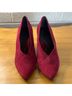 Pied Juste 100% Suede Solid Red Heels Size EU 37 - photo 4