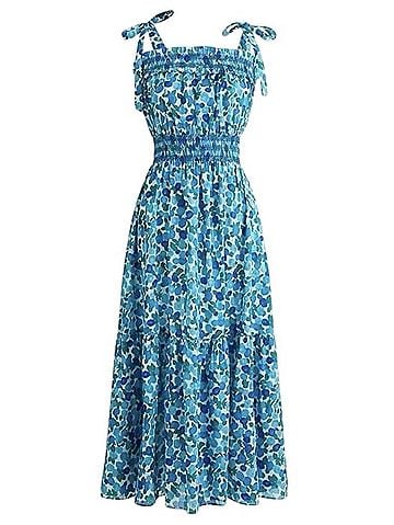 J. Crew x Dauphinette Smocked Midi Dress Casual Dress (view 1)