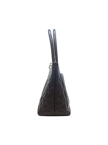 Chanel CHANEL A01804 Caviar Skin Reissue Tote Bag, Black, Silver Hardware, Women's (view 2)