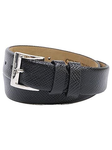 Prada PRADA CENTURION Leather Bracelet, Black, Men's (view 1)