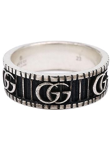 Gucci GUCCI 551899 Ag925 Double G Wide Ring, Silver, Men's (view 1)