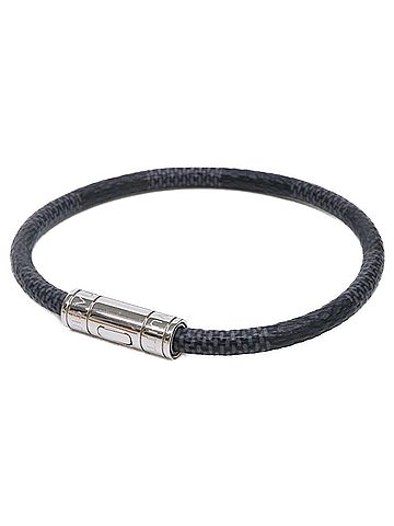 Louis Vuitton LOUIS VUITTON Louis Vuitton 25-year-old M8152 Keep It Damier Canvas Bracelet Black Men's (view 1)