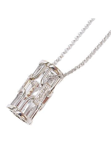 Céline CELINE (Celine) Refurbished 750 Melee Diamond Vintage Necklace, White Gold, Women's (view 1)