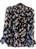 NIC and ZOE Plus 100% Polyester Print Blue White Long Sleeve Blouse Size S - photo 3