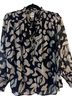 NIC and ZOE Plus 100% Polyester Print Blue White Long Sleeve Blouse Size S - photo 2