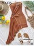 Shein Orange Cocktail Dress Size XL - photo 5