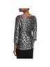 Michael Kors Collection Animal Print Silver Black Blouse Size 12 - photo 9