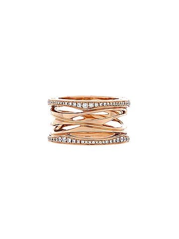 Bvlgari B.Zero1 Design Legend Zaha Hadid Four Band Ring 18K Rose Gold with Diamonds (view 1)