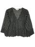 Shilla 100% Polyester 60% Viscose 40% Polyamide Polka Dots Black Gold Jersey Size M - photo 1