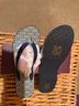 Tory Burch Graphic Blue White Flip Flops Size 10 - photo 3