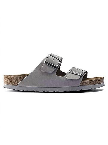 Birkenstock Women's Arizona Suede Soft Footbed Sandals in Dove Grey (view 1)