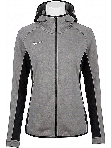 Nike Women's Showtime Full Zip Hoodie in Grey/Black (view 1)