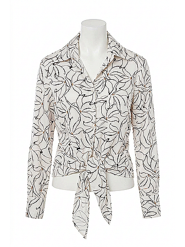 Finley Dancing Lilies Lindy Top in Ivory/Black (view 1)