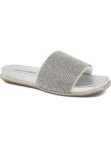 Django & Juliette Women's Yatin Sandals in Silver Leather-Jewels (view 1)