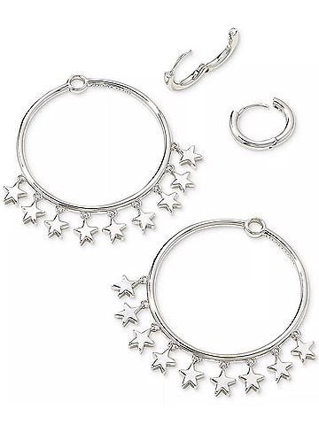 Kendra Scott Women's Star Circle Charm Convertible Hoop Earrings (view 2)