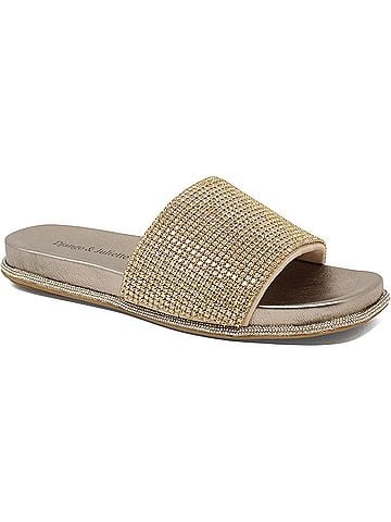 Django & Juliette Women's Yatin Sandals in Champagne Leather-Jewels (view 1)