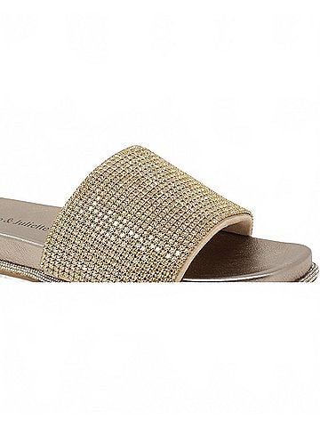 Django & Juliette Women's Yatin Sandals in Champagne Leather-Jewels (view 2)