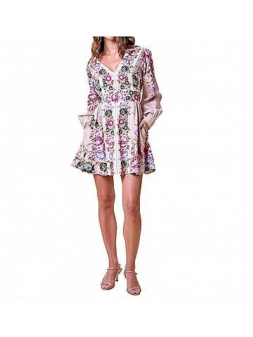 Cleobella Trudy Long Sleeve Mini Dress in Silva Prnt (view 2)