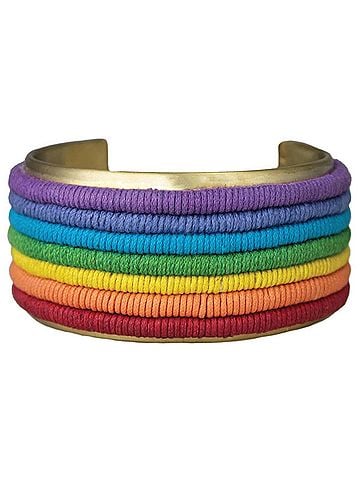 Zad Women's Rainbow Cord Stripe Cuff Bracelet (view 1)