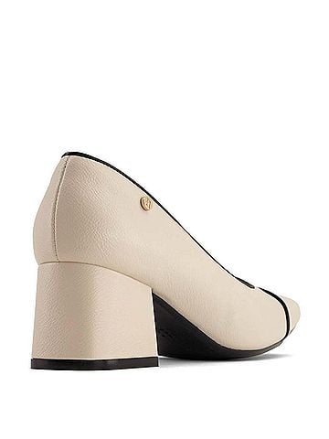 Andrea Women's Block Heel Pump in Bone (view 2)