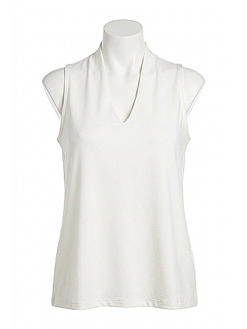 Sympli Deep V Trapeze Tank in White (view 1)