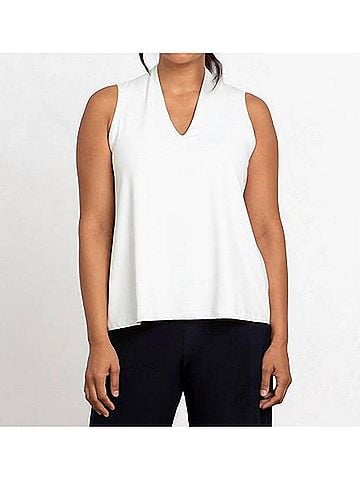 Sympli Deep V Trapeze Tank in White (view 2)