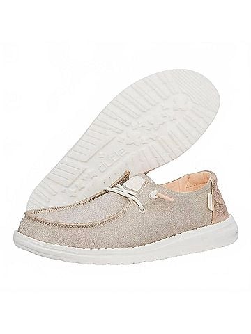 Hey Dude Women's Wendy Metallic Sparkle Casual Shoe in Rose Gold (view 2)