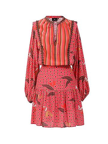 Emily Lovelock Mandy Mix Dress in Beetroot (view 1)