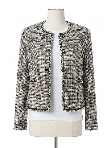 Lyssé Charlotte Collarless Tweed Jacket in Multi Color (view 1)
