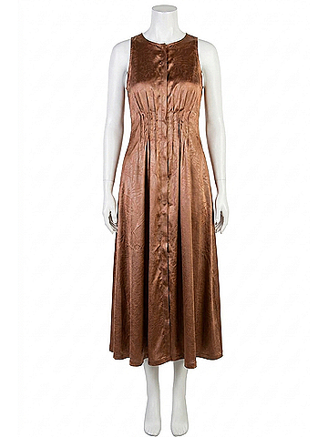 THML Landry Pleated Sleeveless Maxi Dress in Brown (view 1)