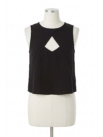 Minkpink Ray Of Light Sleeveless Layered Crew Neck Top in Black (view 1)