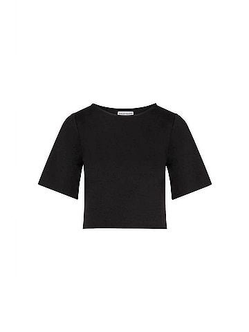 Ripley Rader Ponte Knit Short Sleeve Top in Black (view 1)