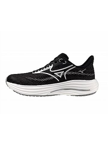 Mizuno Women's Wave Rider 29 Running Shoes in Black Sand White (view 2)
