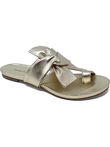 Django & Juliette Women's Jacona Slides in Pale Gold Leather (view 1)