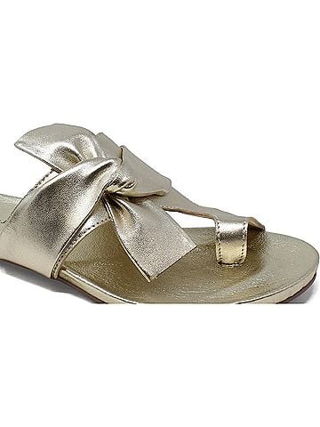 Django & Juliette Women's Jacona Slides in Pale Gold Leather (view 2)
