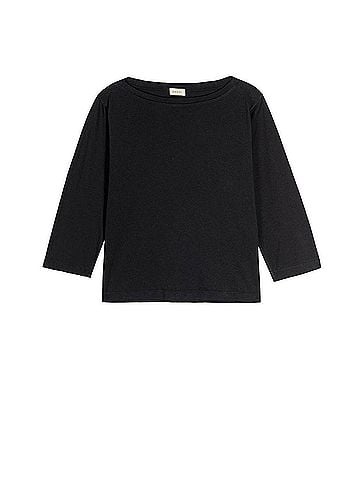 DONNI Jersey Relaxed Boatneck Tee in Jet (view 2)