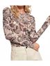Blue B Animal Print Black Nova Butterfly Mesh Top in Black Multi Size S - photo 3