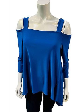Samuel Dong Women's Tunic Top in Royal Blue (view 2)