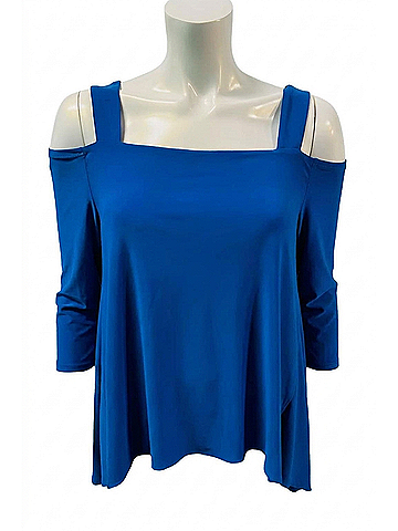 Samuel Dong Women's Tunic Top in Royal Blue (view 1)
