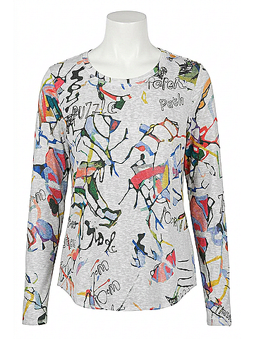 Elliott Lauren Women's Watercolor Printed Top in As (view 1)
