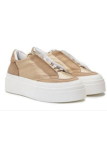 Andia Fora Women's Satin Nubuck Sneaker in Taupe (view 2)