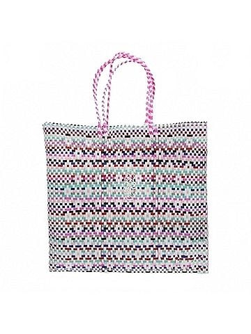 Lolas Collection Women's Medium Woven Patterned Regular Strap Tote Bag in Pink Multi (view 1)