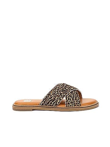 Yellow Box Women's Linta Crossband Slide in Leopard (view 1)