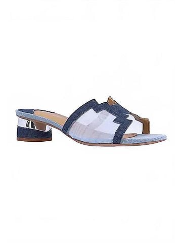 J. Renee Women's Amorra Square Toe Sandal in Blue Multi Denim/Mesh (view 2)