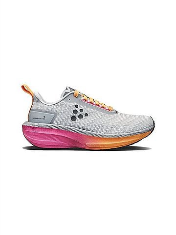Craft Women's Endurance 2 Running Shoes in Platnum/Sour (view 1)