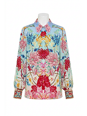 Camilla Curved Collar Blouse in Go Stag (view 1)