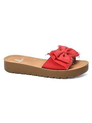 Corkys Women's Spray Tan Sandal in Red (view 1)